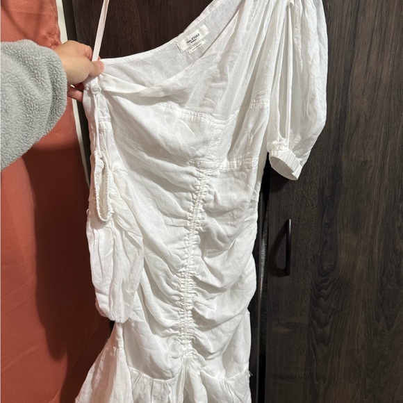 Isabel Marant Etoile Lecia Dress White One-Shoulder Puff-Sleeve Mini Dress - Picture 10 of 10